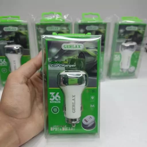 شارژر فندکی 36وات فست شارژ مدل GERLAX 10s با دو خروجی شارژ با ضمانت