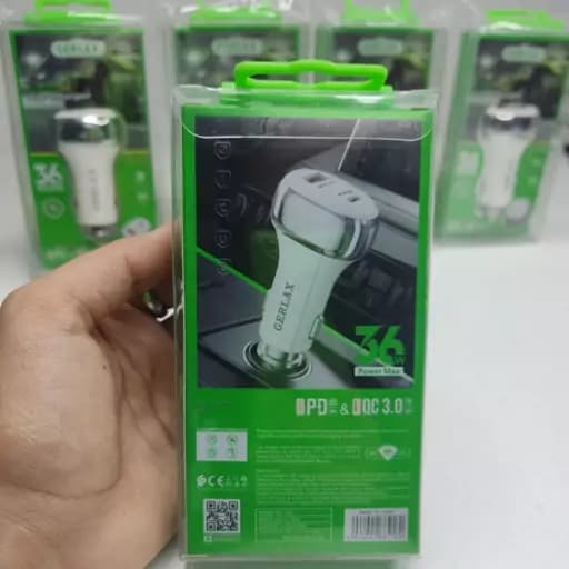 شارژر فندکی 36وات فست شارژ مدل GERLAX 10s با دو خروجی شارژ با ضمانت — تصویر ۳