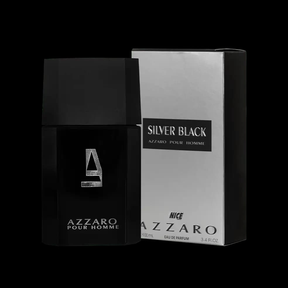 ادوپرفیوم مردانه نایس پاپت Nice مدل آزارو سیلور بلک Azzaro Silver Black حجم 100 میلی لیتر طرح مارک