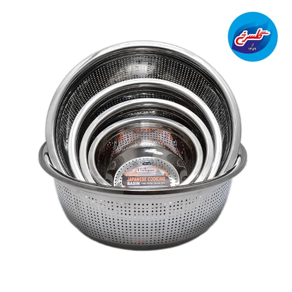 سرویس آبکش استیل یونیک ۵ پارچه 22 تا 40
