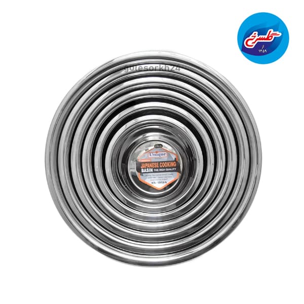 سرویس لگن استیل یونیک 6 پارچه سری A — تصویر ۶
