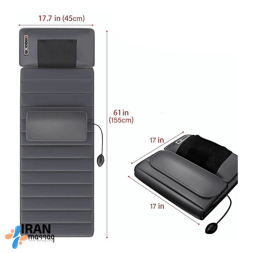 ماساژور تشکی آیجویر مدل C002A-5A | دارای 9 حالت ماساژ شخصی‌سازی شده، گرمایش ثابت و پارچه نرم تنفسی — تصویر ۳