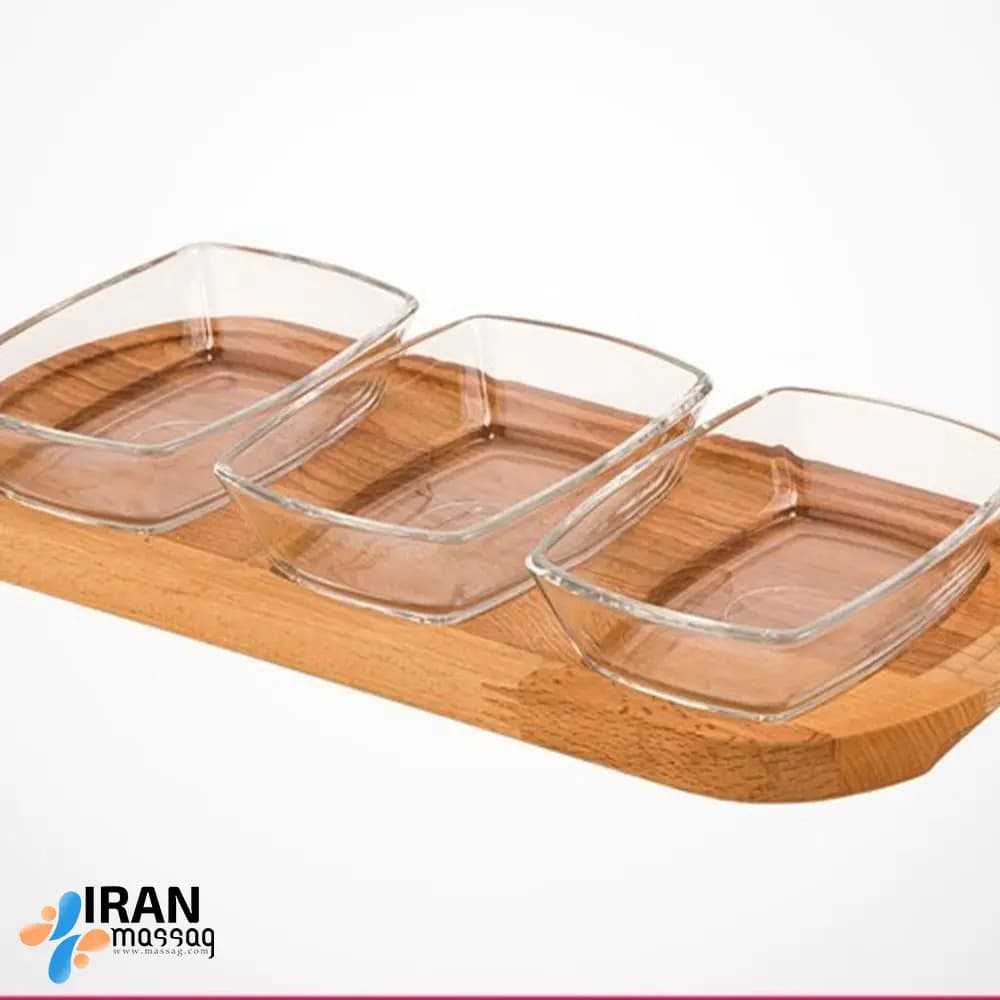 اردوخوری چهارگوش سه خانه کف چوبی لیمون کد2162 |