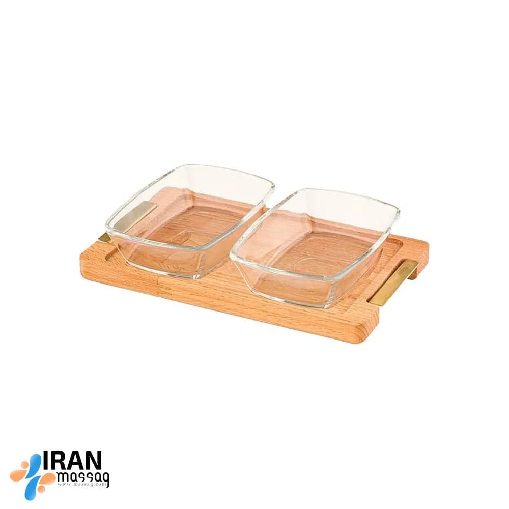 اردوخوری مستطیل پایه چوبی لیمون دو عددی بزرگ کد 2244 |
