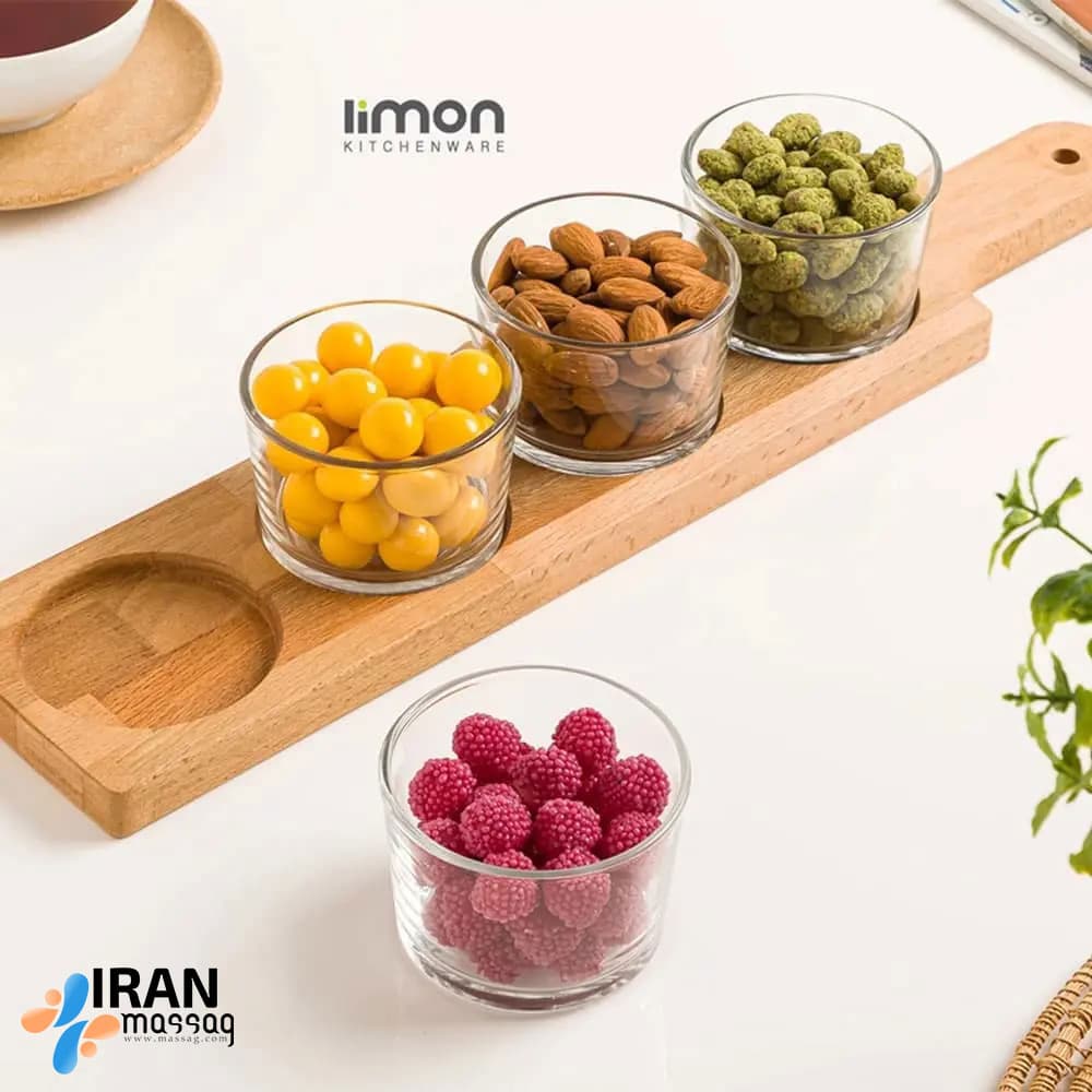 اردوخوری مستطیل پایه چوبی لیمون دو عددی بزرگ کد 2244 | — تصویر ۳