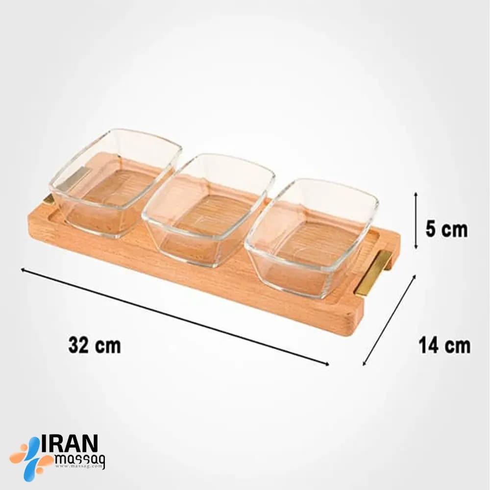 اردوخوری مستطیل 3خانه زیره چوبی لیمون کد 2245 |