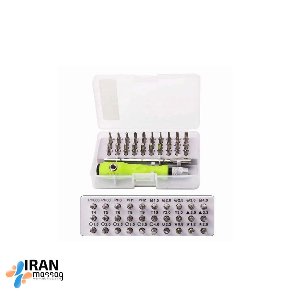 ست پیچ‌گوشتی و سرپیچ چندمنظوره مغناطیسی مدل KS‑8132 | مجموعه 32 عددی