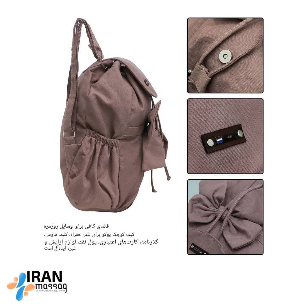 کوله پشتی طرح پاپیونی | جنس مخمل با طراحی شیک — تصویر ۶