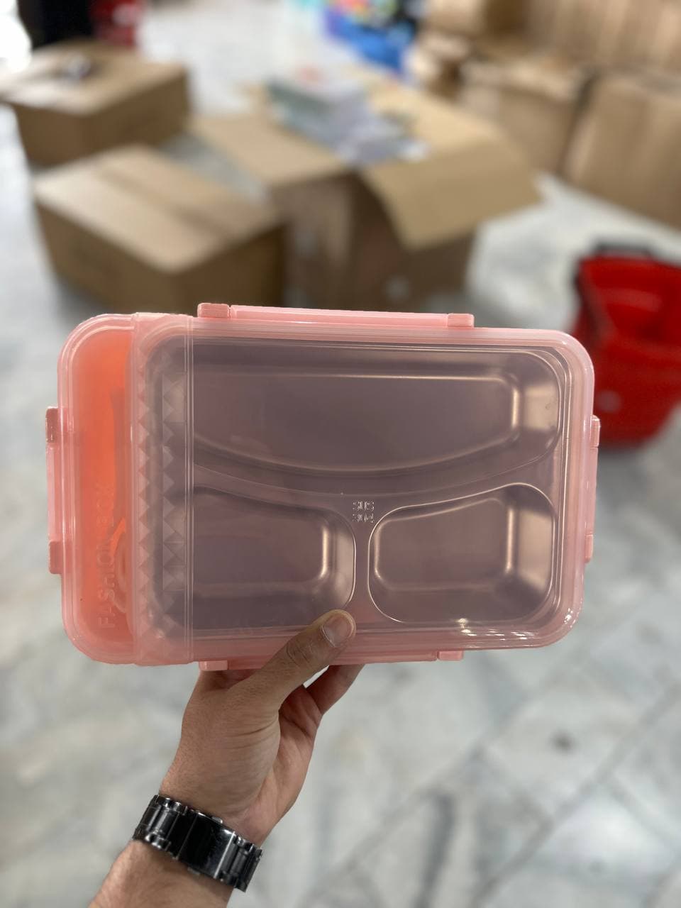 لانچ باکس ۳ قسمتی Fashion Box 0002 + قاشق و چنگال — تصویر ۶