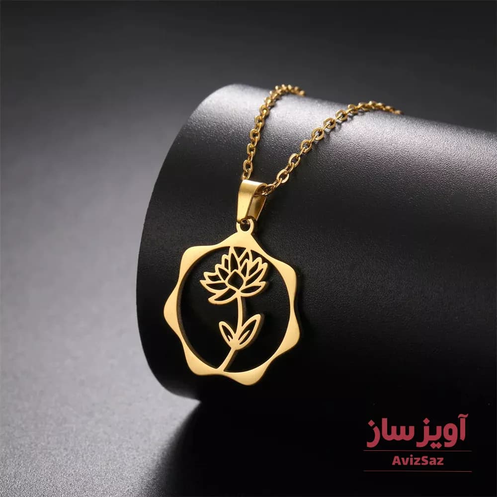 گردنبند گل نیلوفر آبی کد 101705