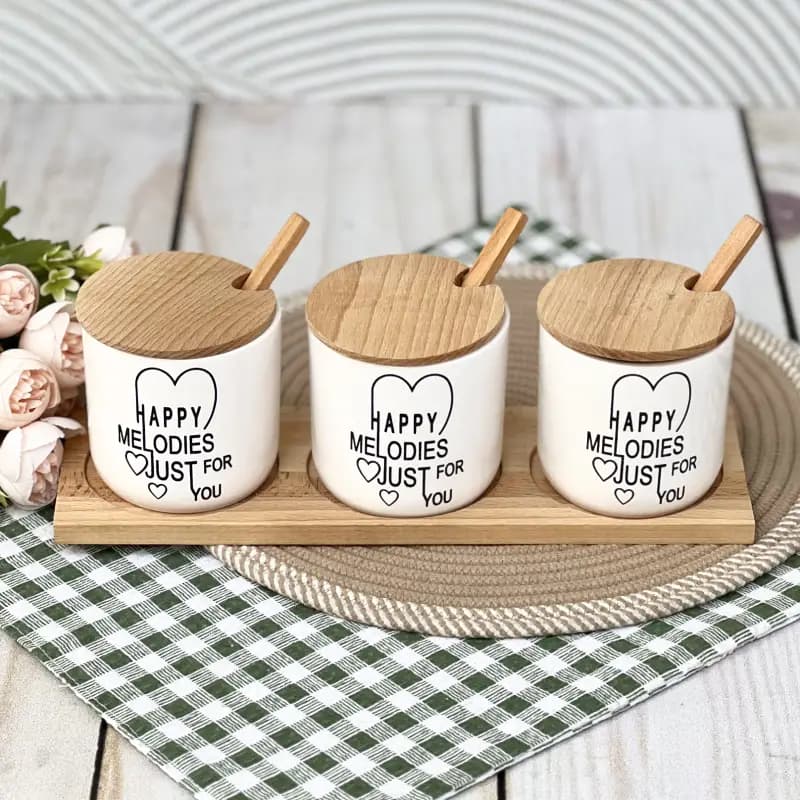 جا ادویه 3تایی کف چوب