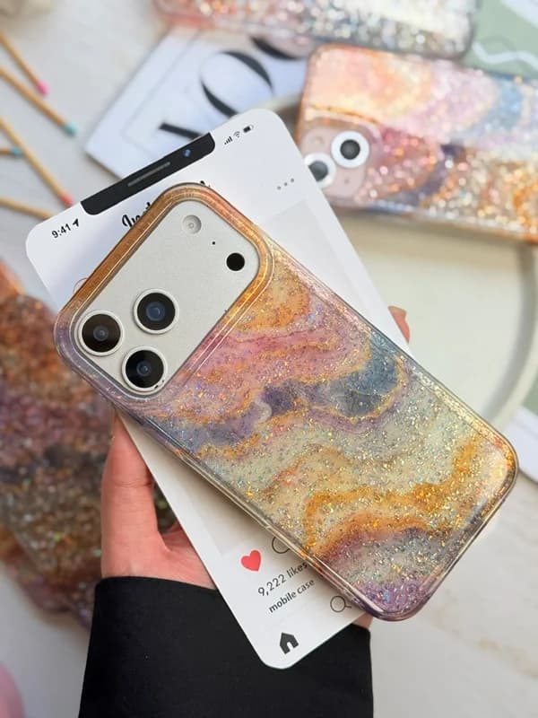 قاب طرح ماربل کهکشانی گوشی آیفون 17 پرومکس — تصویر ۴