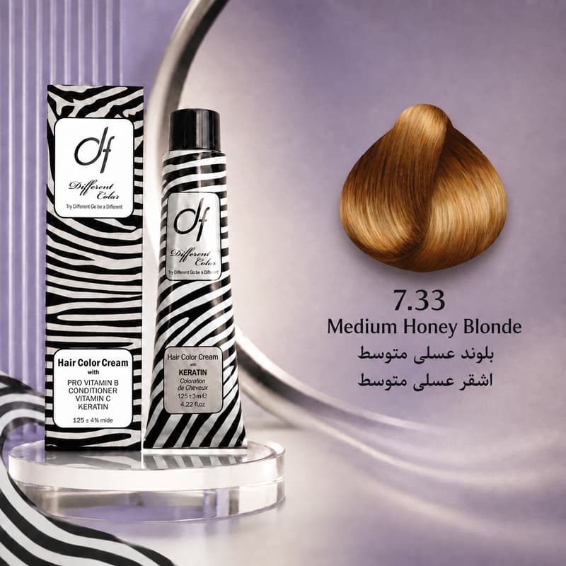 رنگ مو دیفرنت 7.33 | بلوند عسلی متوسط