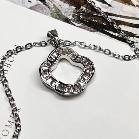 گردنبند زنانه جواهری طرح نگین تنیسی ضد حساسیت رنگ کاملا ثابت کد atk