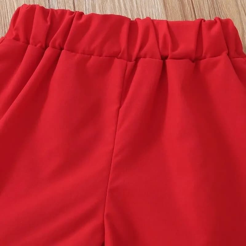 ست تاپ و شلوارک دخترانه جنس کرپ درجه یک سایز 3 ماه تا 6 سال — تصویر ۵