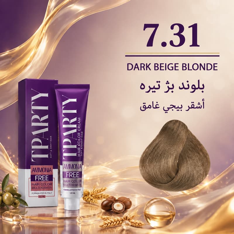 رنگ مو تی‌پارتی 7.31 | بلوند بژ تیره (بدون آمونیاک)