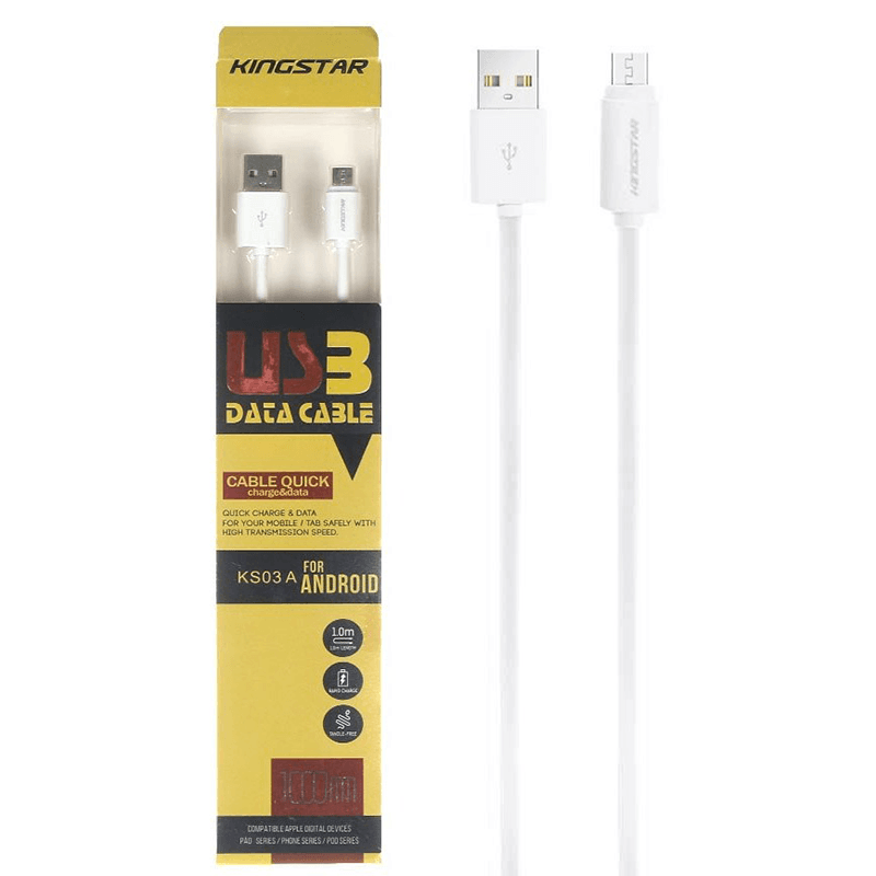 کابل تبدیل USB به microUSB کینگ استار مدل KS03A طول 1 متر — تصویر ۳