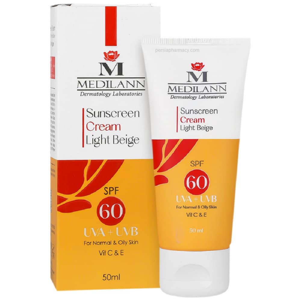 کرم ضد آفتاب رنگی SPF60 مدیلن (مناسب پوست چرب و معمولی) MEDILANN