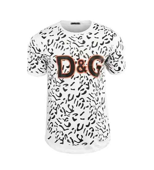 تیشرت مردانه طرحدار یقه گرد D&G مدل 38274