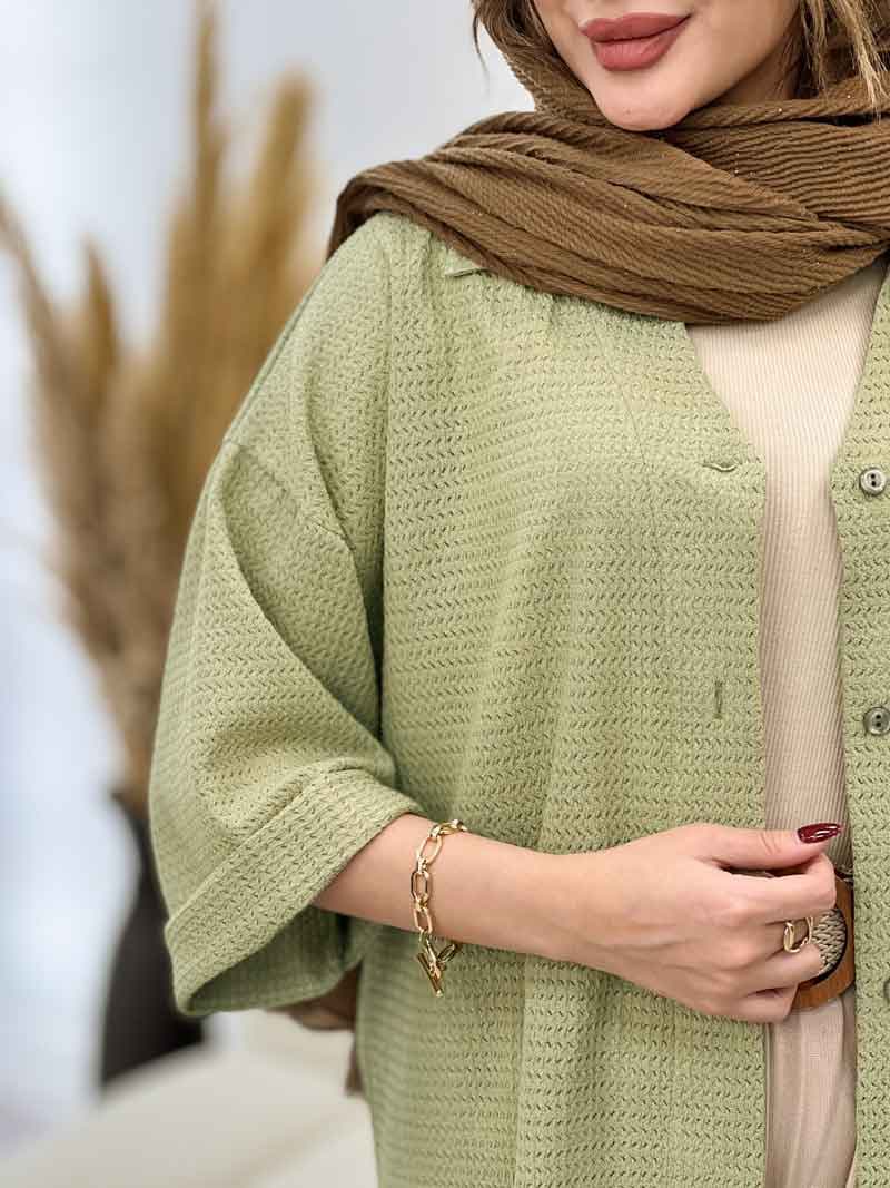 مانتو جلو دکمه آینور کد 5380 — تصویر ۵