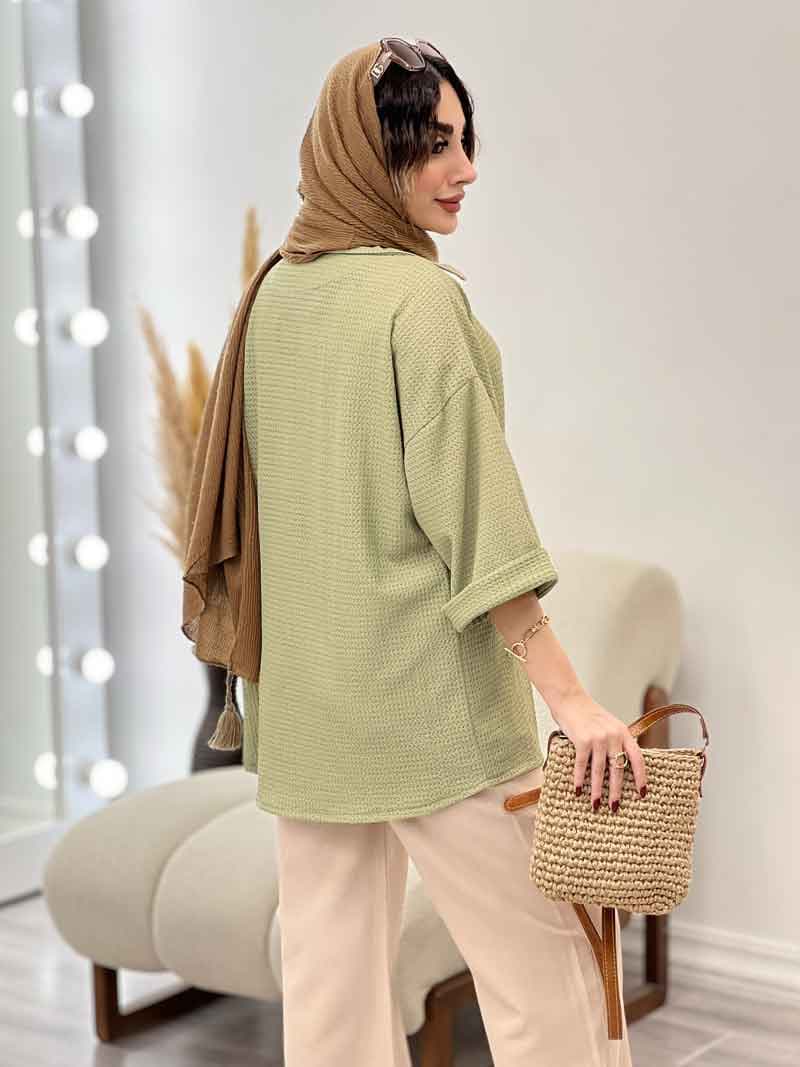 مانتو جلو دکمه آینور کد 5380 — تصویر ۶