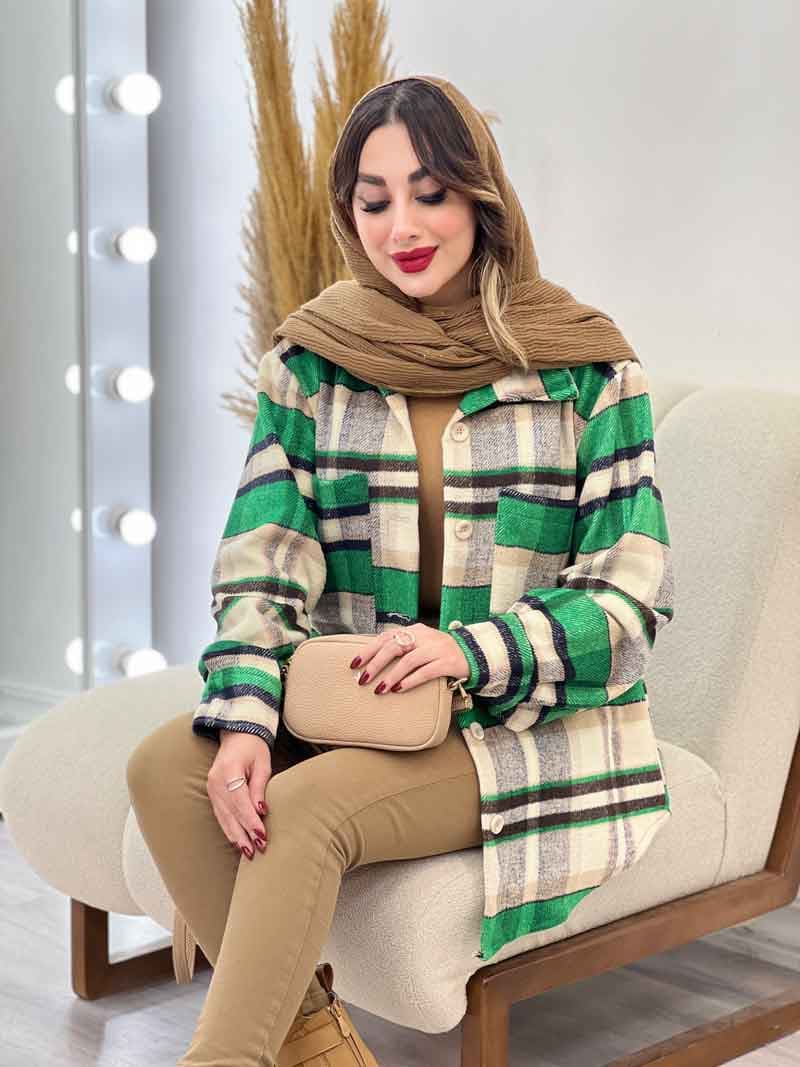 شکت چهارخونه دو جیب کد 5393 — تصویر ۳