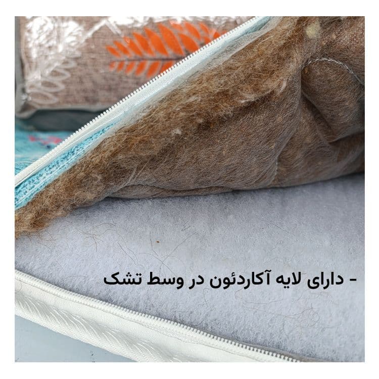 تشک مهمان پشمی اسپی توره مدل ارگانیک کدKH01 یک نفره سایز 90*190 سانتی متر — تصویر ۲