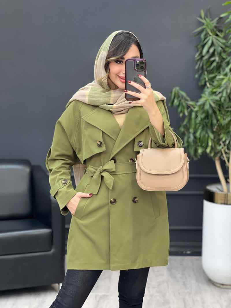 بارانی دو جیب ژیله دکمه دار کد 5386 — تصویر ۴