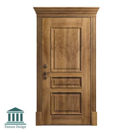 درب اتاق خواب نئو کلاسیک سه قاب چوبی کد 30955