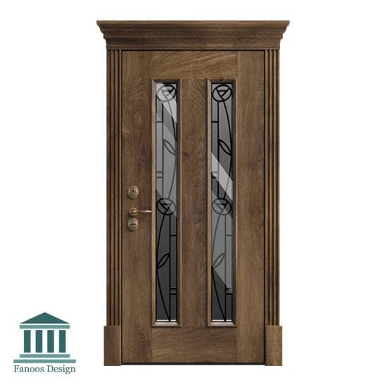 درب اتاقی کلاسیک چوبی شیشه خور کد 30944