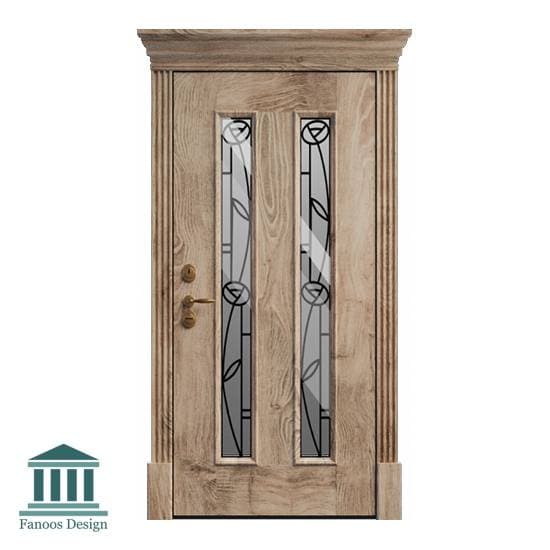 درب اتاقی کلاسیک چوبی شیشه خور کد 30944 — تصویر ۴