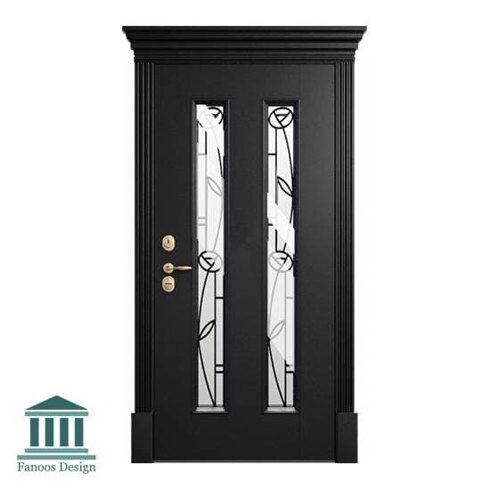 درب اتاقی کلاسیک چوبی شیشه خور کد 30944 — تصویر ۵