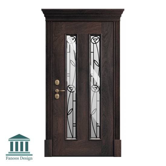 درب اتاقی کلاسیک چوبی شیشه خور کد 30944 — تصویر ۷