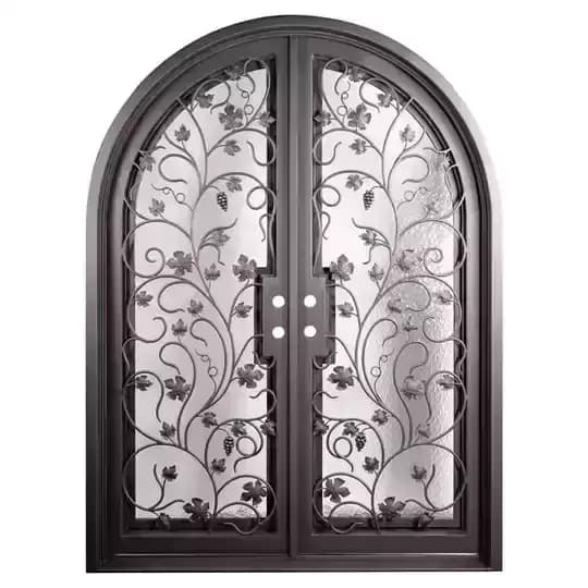 درب لوکس فلزی لابی سنتی فرفورژه دو لنگه هلال کد 30936