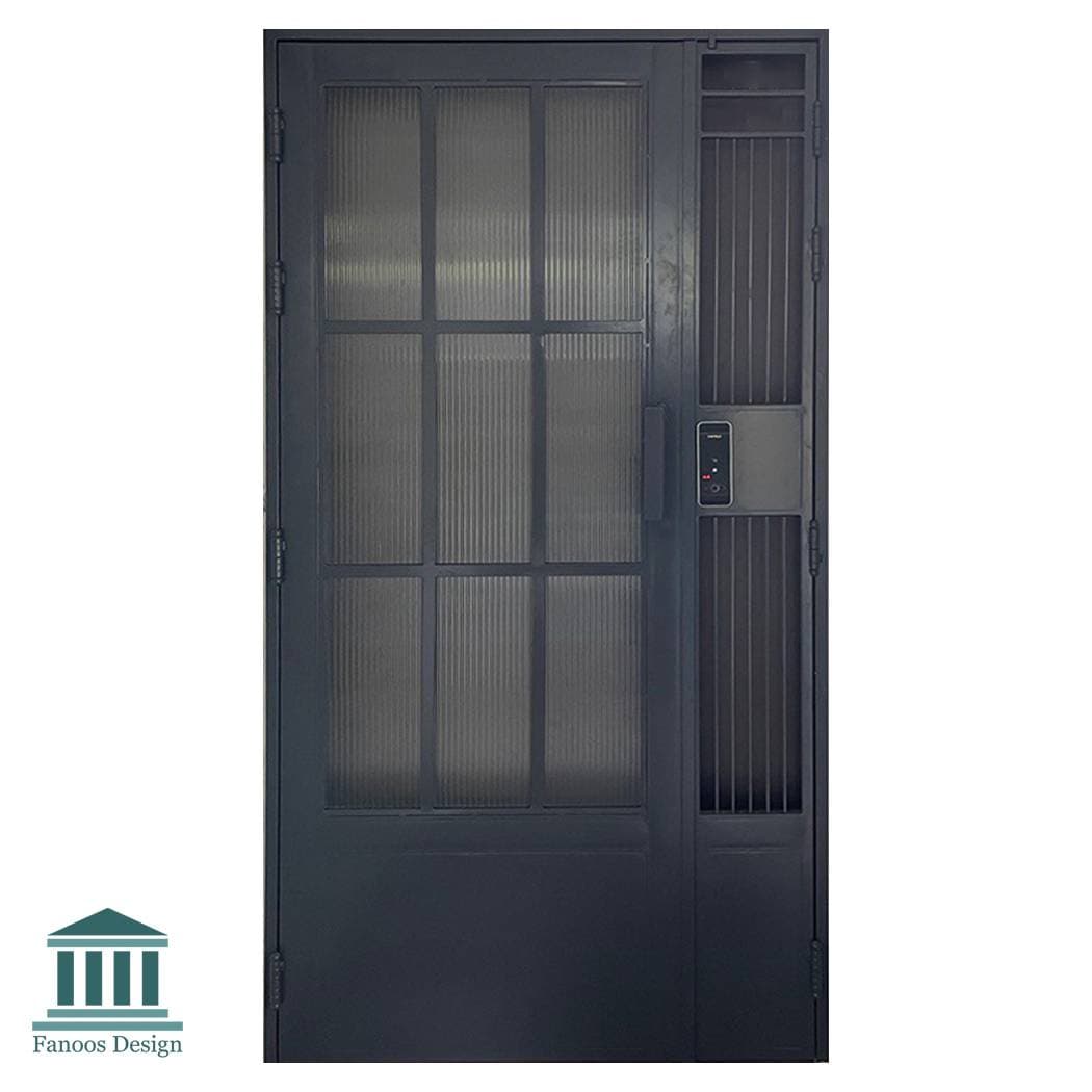 درب مدرن آهنی انباری شیشه خور کد 30922