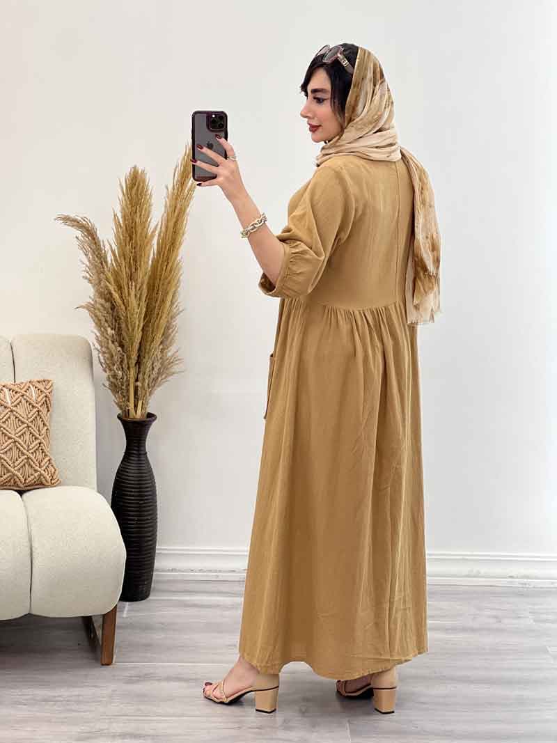 پیراهن جلو دکمه دو جیب کد 5351 — تصویر ۸