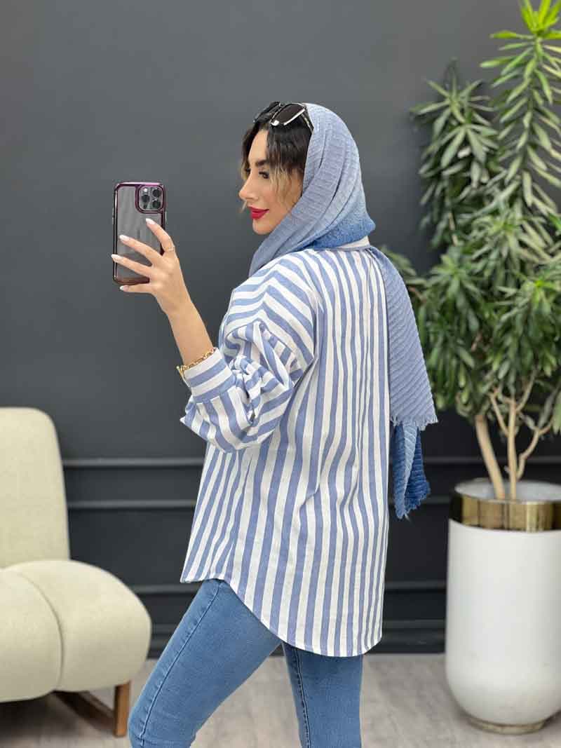 مانتو راه راه تک جیب آیرا کد 5170 — تصویر ۷