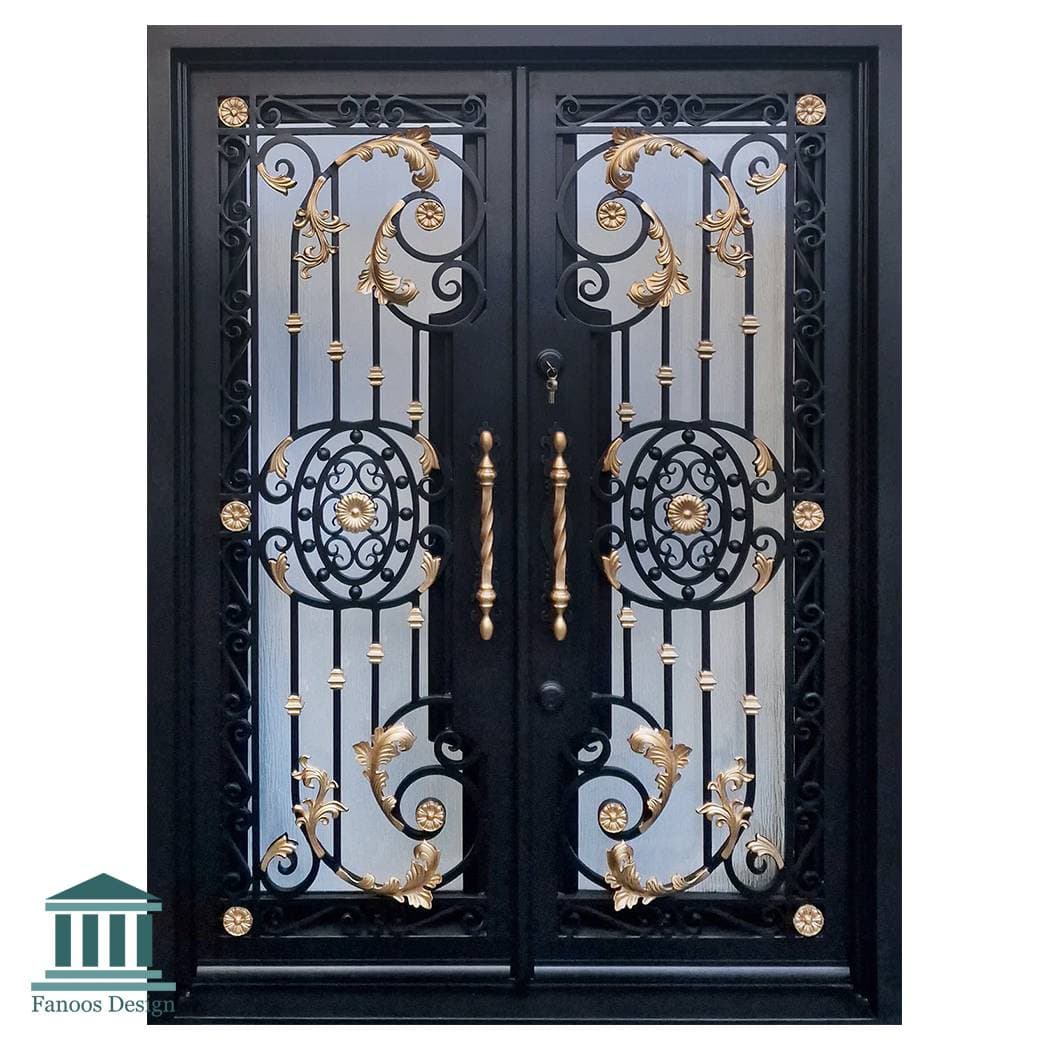 درب فرفورژه آهنی ورودی دو لنگه لوکس کد 30879