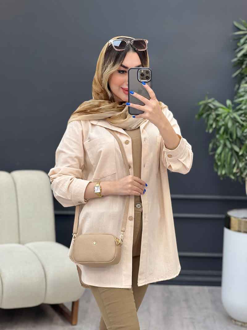 مانتو دو جیب پایین هلال آلاله کد 4873 — تصویر ۳