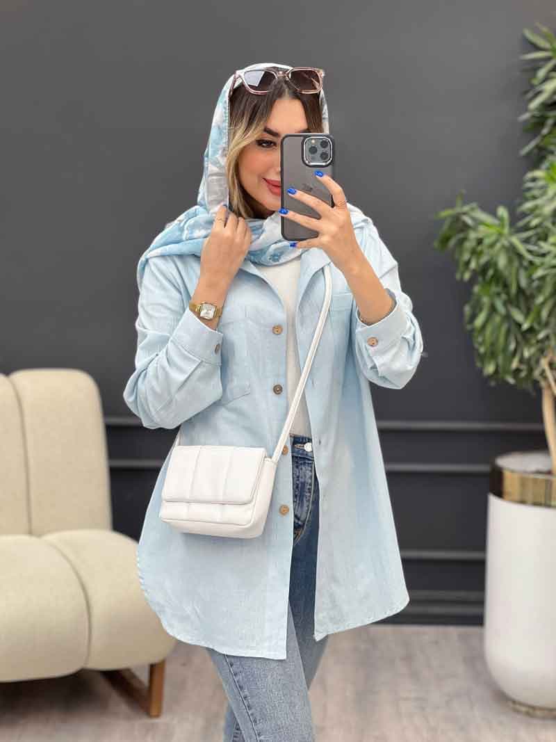 مانتو دو جیب پایین هلال آلاله کد 4873 — تصویر ۴