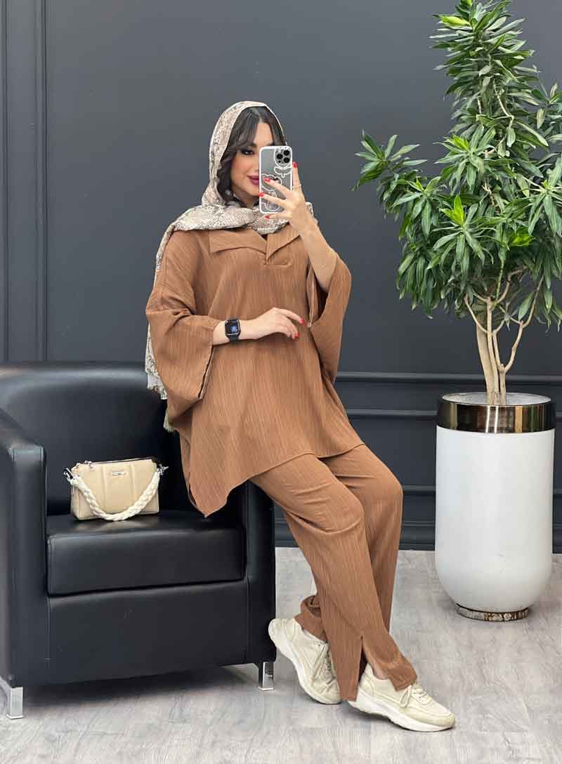 ست مانتو و شلوار کراش کد 3207 — تصویر ۵