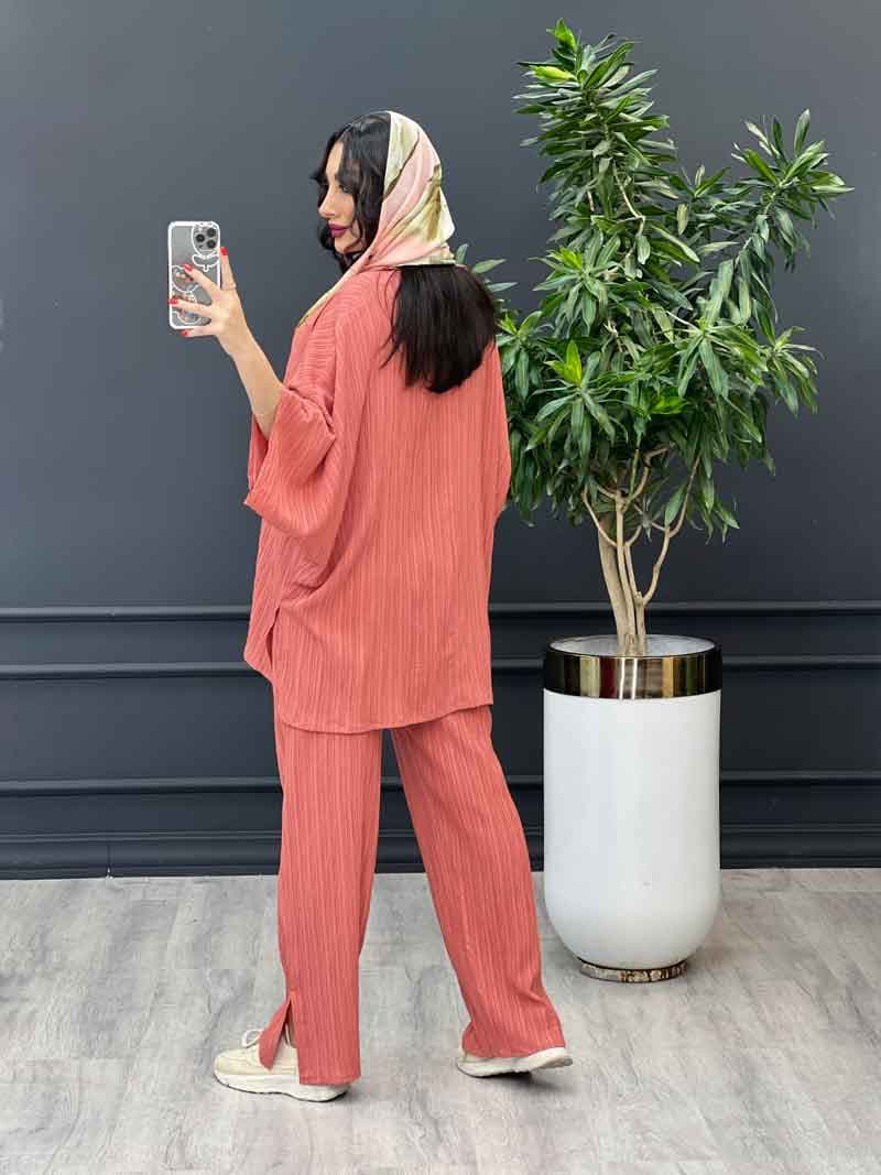 ست مانتو و شلوار کراش کد 3207 — تصویر ۴