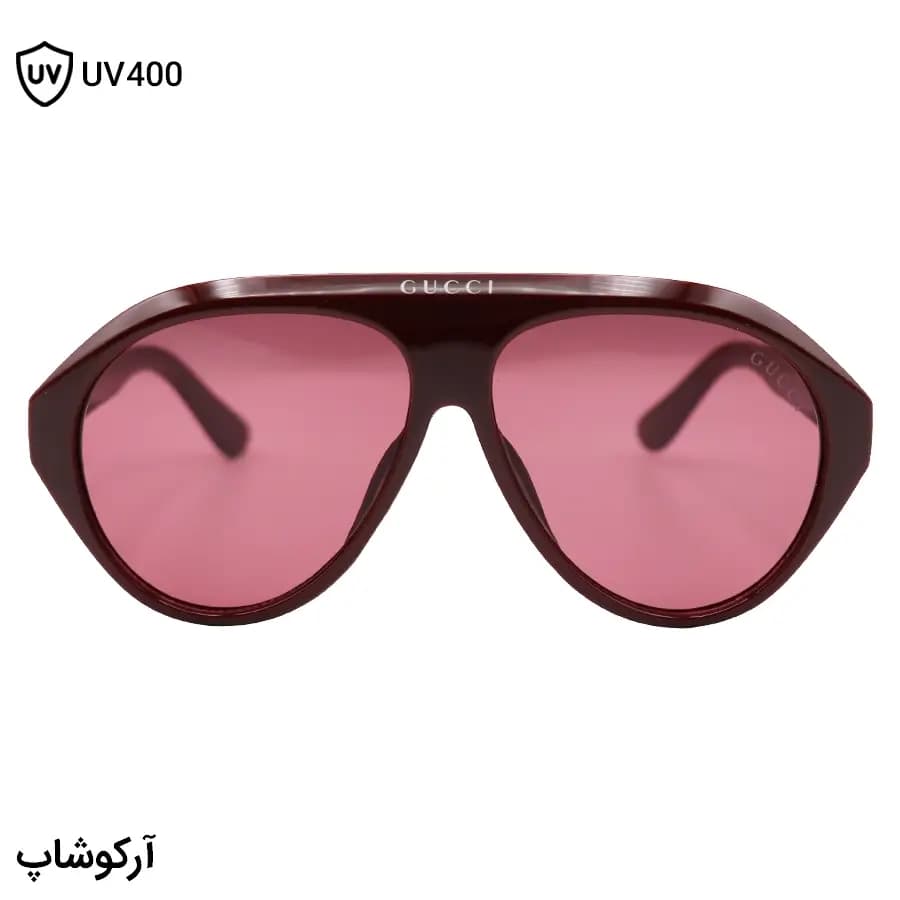 عینک دید در شب ترند گوچی با فریم شکل خلبانی، رنگ قرمز و لنز قرمز رنگ مدل ZN3607 — تصویر ۳