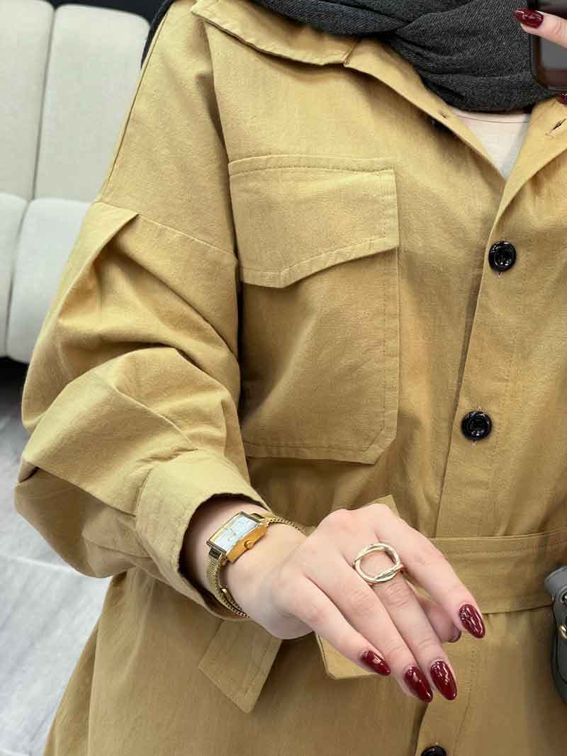 مانتو دو جیب پاکتی سایه کد 5368 — تصویر ۵