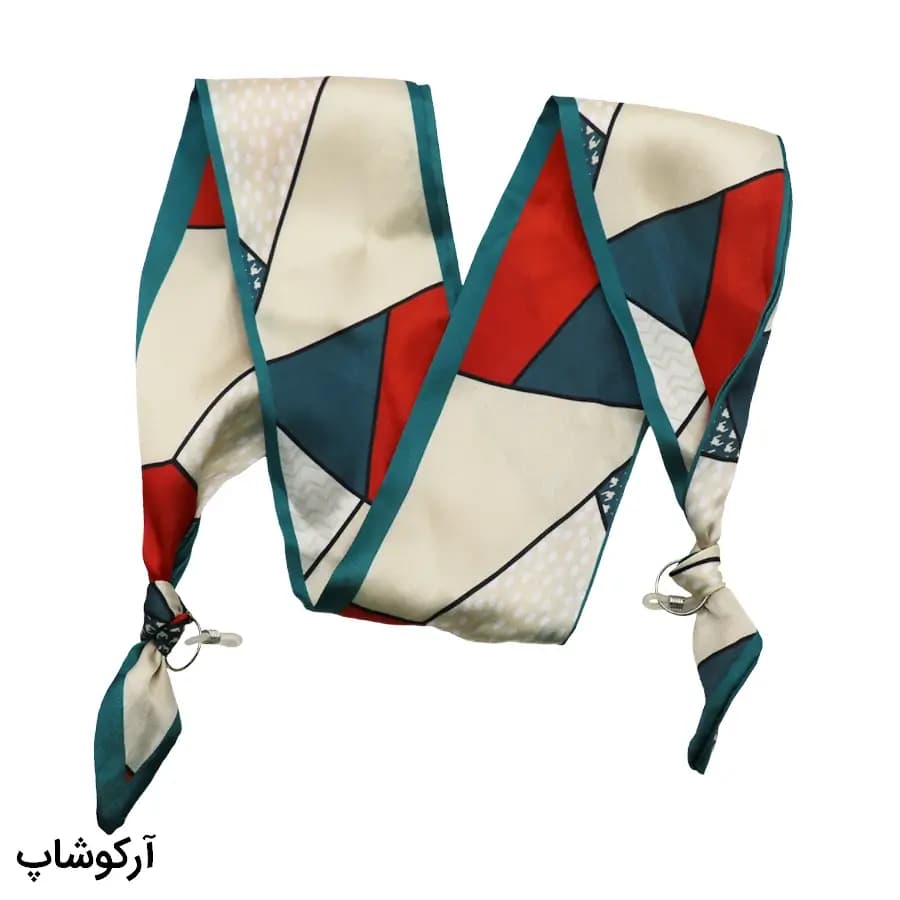 بند عینک با رنگ سفید و آبی و از جنس پارچه‌ای (طرح روسری) مدل 993064