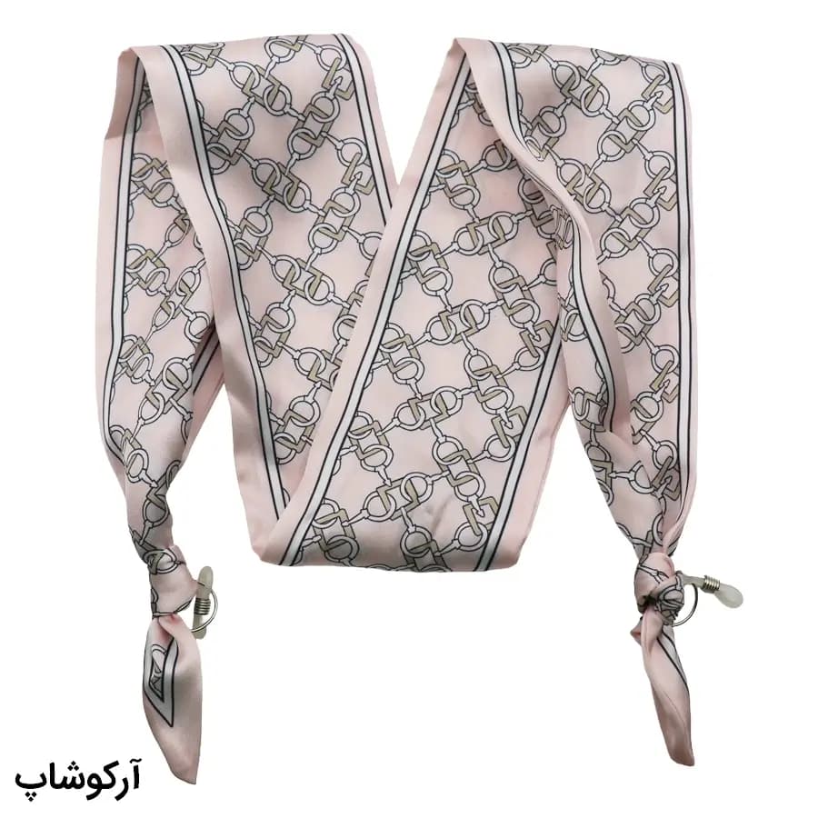 بند عینک با رنگ صورتی طرح‌دار و از جنس پارچه‌ای (طرح روسری) مدل 993062