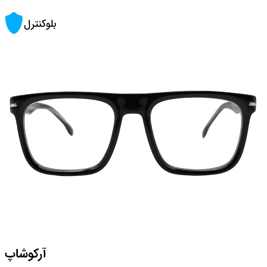 عینک بلوکنترل با فریم شکل مربعی، رنگ مشکی، دسته سیم‌دار و لنز بلوکنترل ژاپنی برند STAR مدل 250615 — تصویر ۲