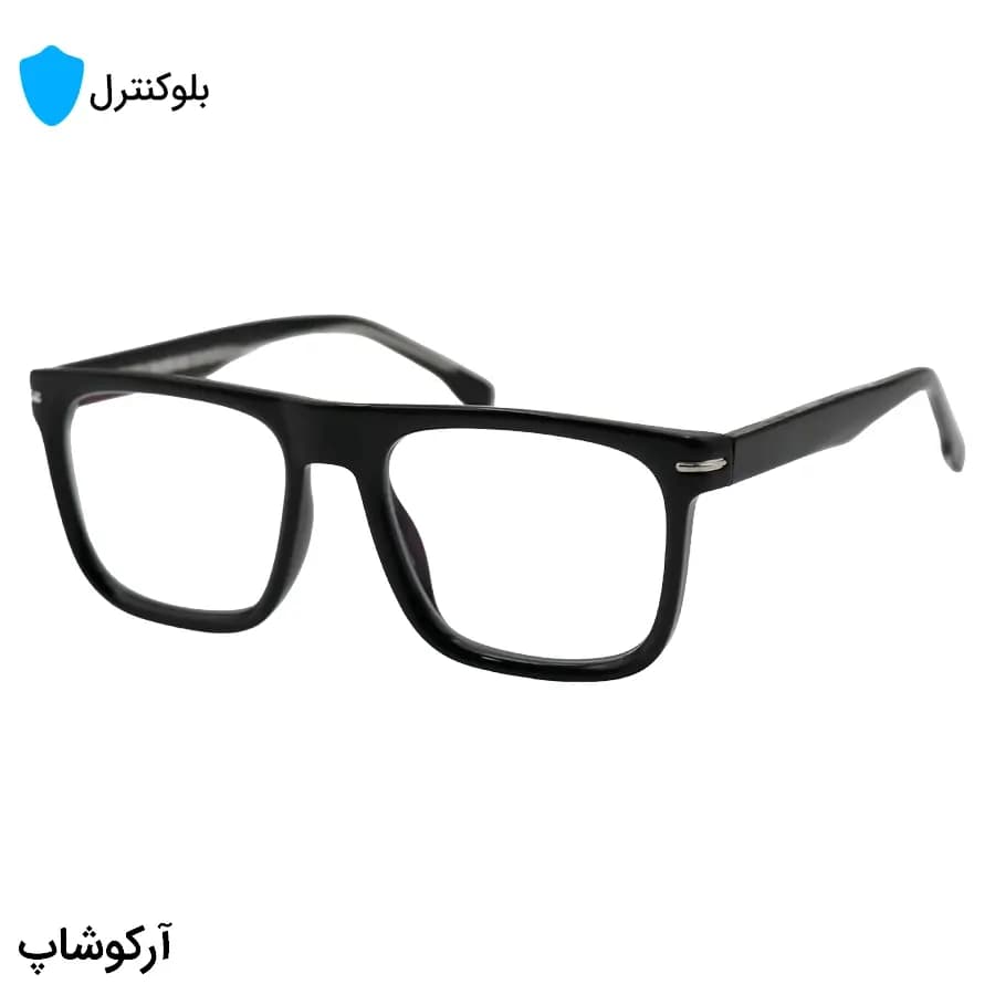 عینک بلوکنترل با فریم شکل مربعی، رنگ مشکی، دسته سیم‌دار و لنز بلوکنترل ژاپنی برند STAR مدل 250615 — تصویر ۳