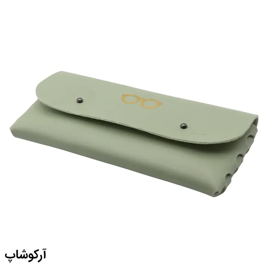 کیف عینک مستطیلی شکل، از جنس چرمی و رنگ سبز مغز پستهای مدل 993057 — تصویر ۲