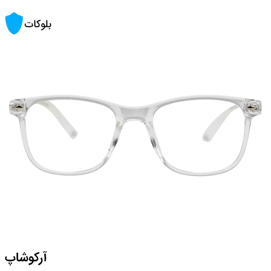 عینک با فریم ویفرر کوچک، بیرنگ و شفاف، از جنس کائوچو و لنز بیرنگ (بلوکات) مدل 2470 — تصویر ۳